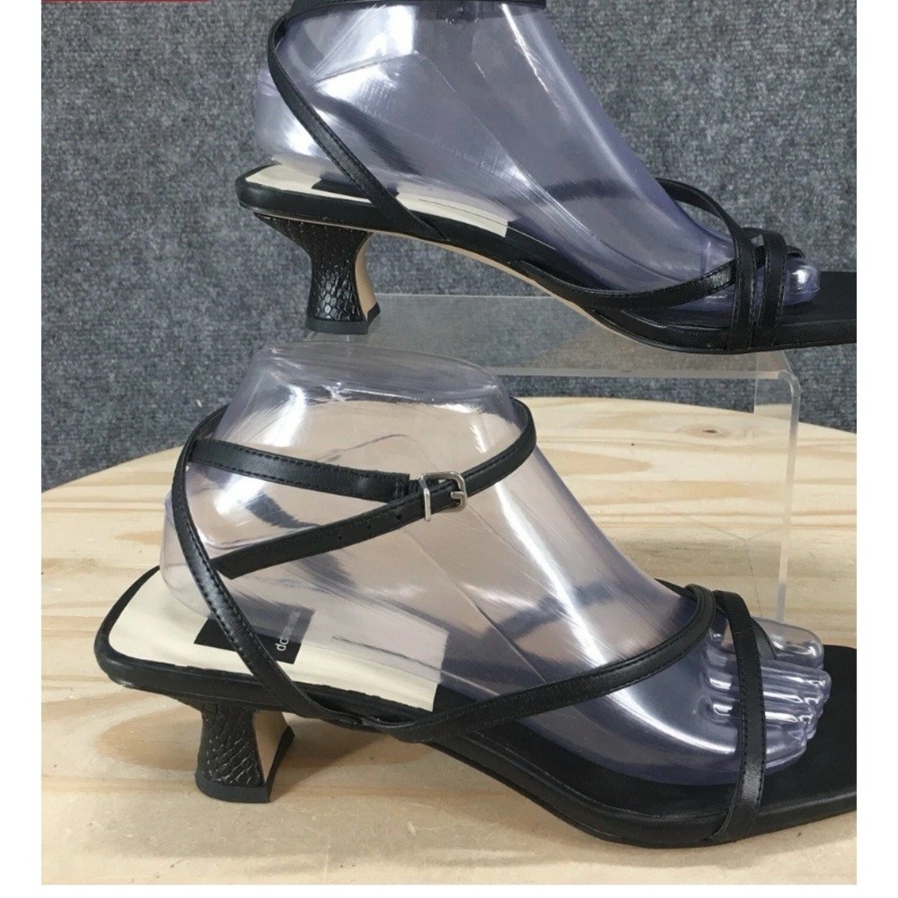 Dolce Vita Sandals Womens 8 Strappy Black Adjustable Strap Buckled‎ Spool Heels